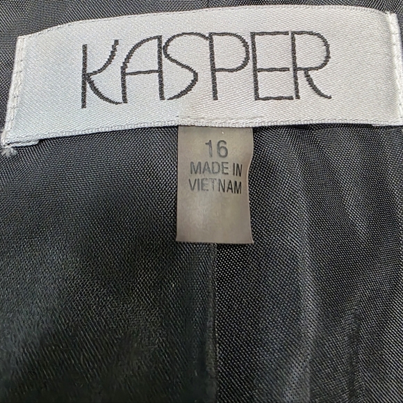 Kasper Black White Polka Dot One-Button Blazer Jacket Womens Size 16 Career Work - Picture 9 of 9